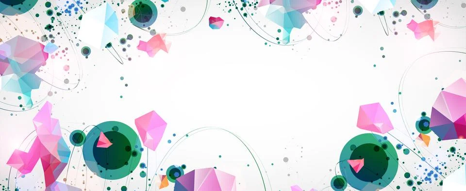 Template for science and technology presentation. Plexus style background. Stock Illustration