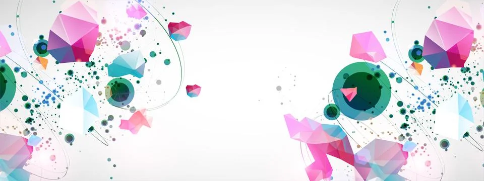 Template for science and technology presentation. Plexus style background. Stock Illustration