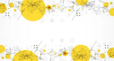 Template for science and technology presentation. Plexus style background. Illustrazione stock