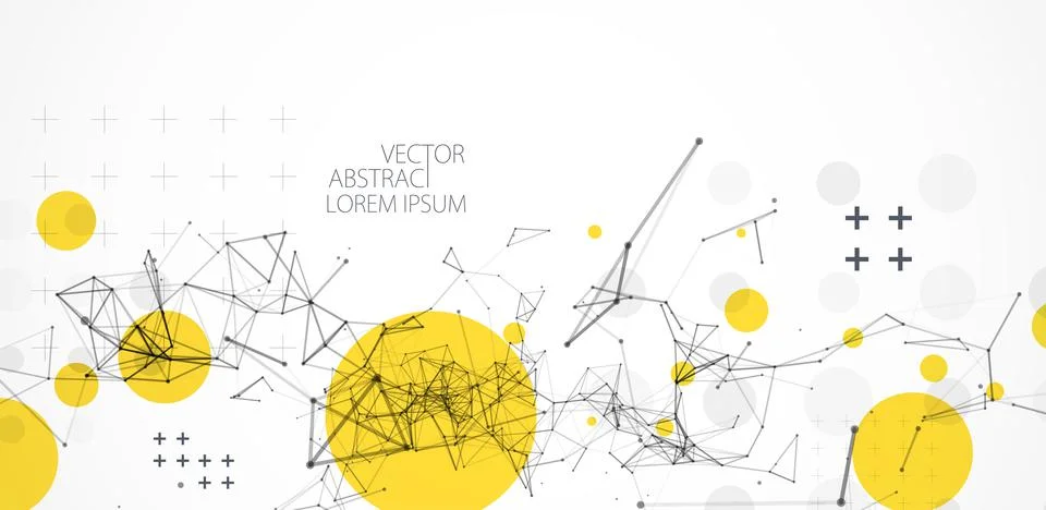 Template for science and technology presentation. Plexus style background. イラスト素材
