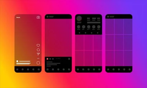 Template Screen Interface Application for Social Media Stock Illustration