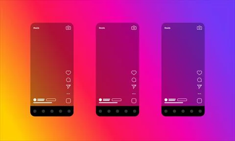 Template Screen Interface Application for Social Media Stock Illustration