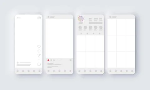 Template Screen Interface Application for Social Media Stock Illustration