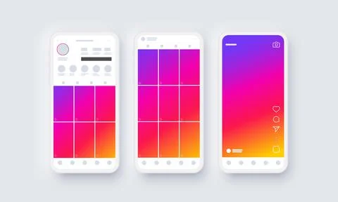 Template Screen Interface Application for Social Media Stock Illustration