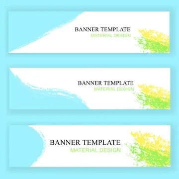 Template Scribble Blue Green Yellow Crayon Banner Stock Illustration