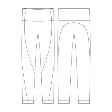 Template seamless legging vector illustration flat design outline clothing .. Stock Illustration
