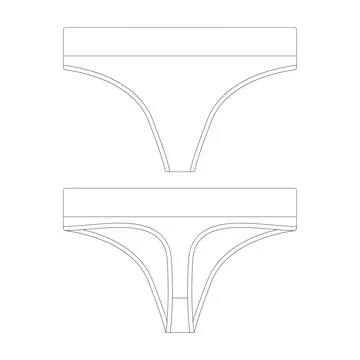 Template seamless thong underwear vector illustration flat design outline c.. Stock Illustration