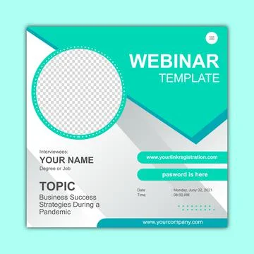 Template Seminar, Template Instagram posts simple design webinar, online insta 스톡 일러스트