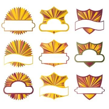 Template set of design elements, labels, badges, vector illustration Stock Illustration