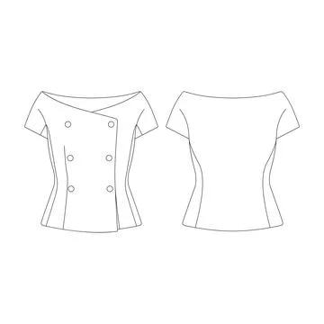 Template off the shoulder double breasted vector illustration flat design o.. Stock Illustration