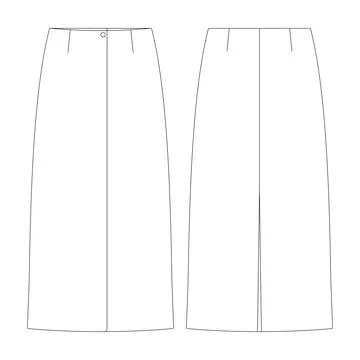 Template skirt in double face vector illustration flat design outline cloth.. Stock Illustration