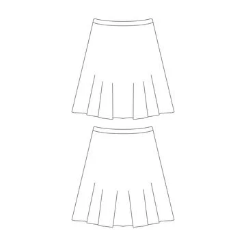 Template skirt vector illustration flat design outline clothing collection Stock Illustration