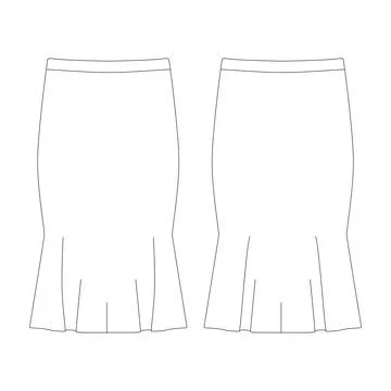 Template skirt vector illustration flat design outline clothing collection Illustrazione stock