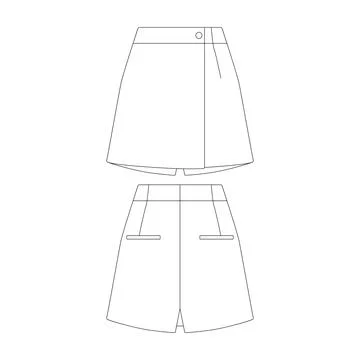 Template skort vector illustration flat design outline clothing collection Stock Illustration