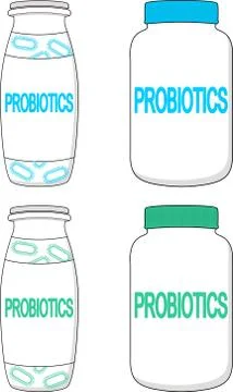 Template of small blank probiotics bottle. Packaging collection. Stock Illustration