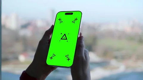 Template Smartphone Handheld Mobile Cityscape Skyline Background Stock Footage 293361051