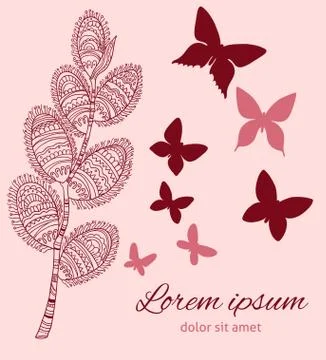 Template of spring greens card Stock Illustration