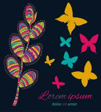 Template of spring greens card Stock Illustration