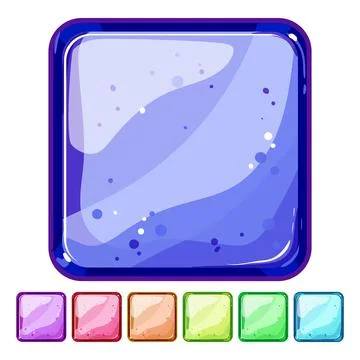 Template square game button cartoon vector graphic Ilustración de archivo