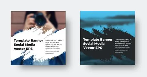 Template of a standard vector banner, EPS, with a diagonal brush stroke in th イラスト素材