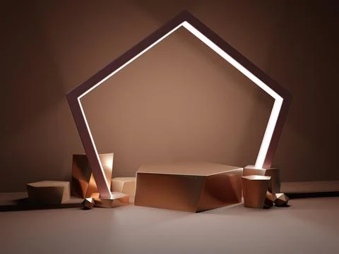 Template  stantd on  background with frame in bronze colors Stock Illustration