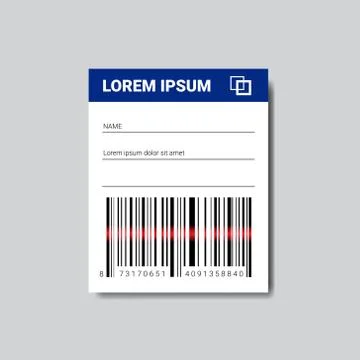 Template Sticker With Copy Space And Bar Code For Scanning Icon Stock Illustration