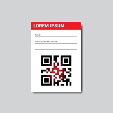 Template Sticker With Copy Space And Qr Code For Scanning Icon Stockillustratie