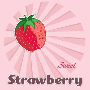 Template of strawberry label. Illustrazione stock