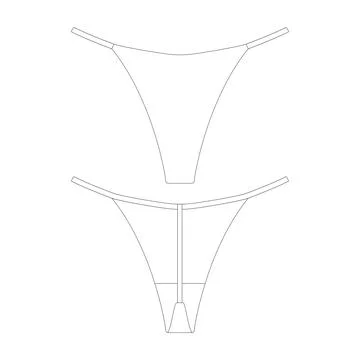 Template string thong underwear vector illustration flat design outline clo.. Stock Illustration