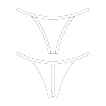 Template string thong underwear vector illustration flat design outline clo.. Stock Illustration