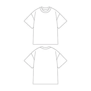 Template t-shirt oversize vector illustration flat design outline clothing .. Stock Illustration