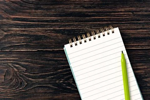 Template for text and design. empty white notepad and one marker Stock Photos