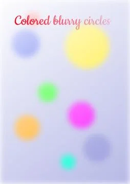 Template for text colored blurry circles on a gray background. Illustrazione stock