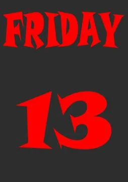 Template for the text for the date Friday 13 Stock Illustration