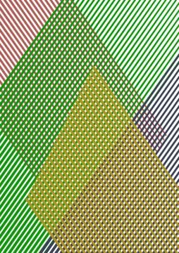 Template for the text intersection of colored stripes. Stock Illustration