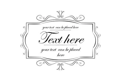 Template with text, isolated empty field, vector ornaments Stock Illustration