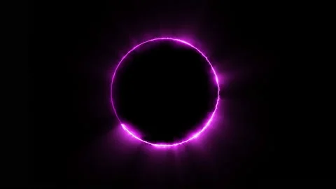 Template for text : Neon pink glowing glare circle with rays Stock Footage 112366697