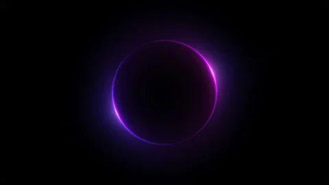 Template for text : Neon pink glowing glare circle with rays Stock Footage 112393032