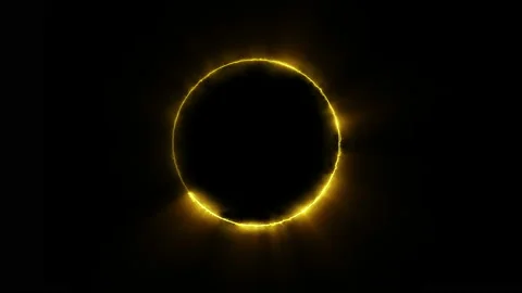 Template for text : Neon yellow glowing glare circle with rays. Stock Footage 112366616