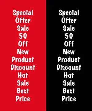 Template of text or lettering. Special offer. Sale. Discount. New product. Ho Stock Illustration