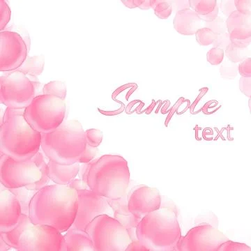 Template for text with pink petals Stock Illustration