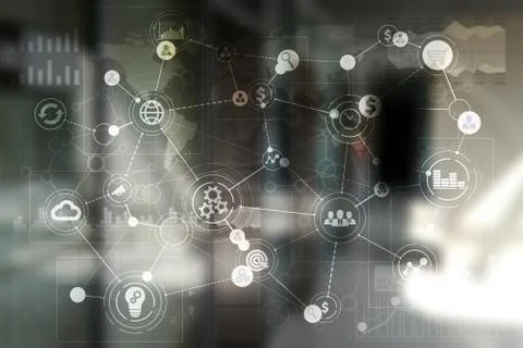 Template for text, Virtual screen Background with icons. Business concept. Stock Illustration