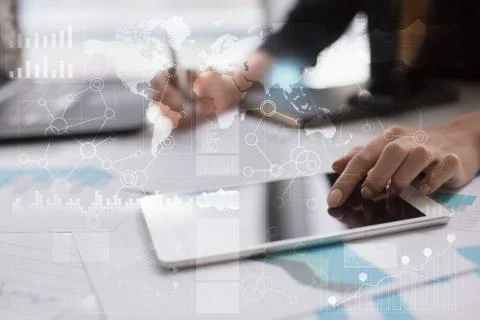 Template for text, Virtual screen Background. Business and networking concept. Фото