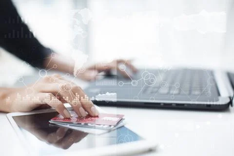 Template for text, Virtual screen Background. Business and networking concept. Stock Photos