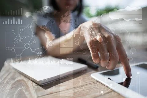 Template for text, Virtual screen Background. Business, technology concept. Фото