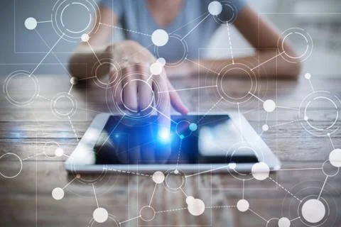 Template for text, Virtual screen Background with icons. technology concept. Stock-Fotos