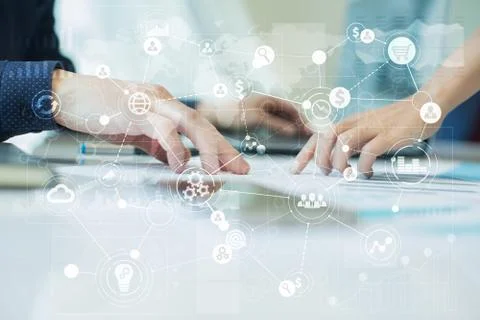 Template for text, Virtual screen Background with icons. Business, internet Stockfoto's