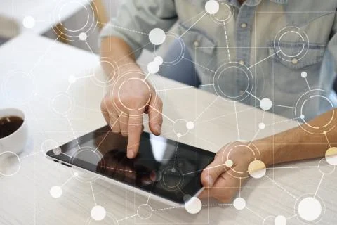 Template for text, Virtual screen Background with icons. Business, internet Stock-Fotos