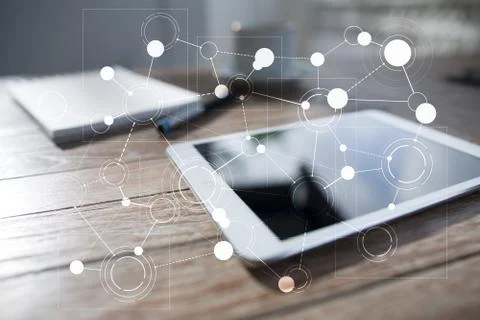 Template for text, Virtual screen Background with icons. Business, internet Stock-Fotos