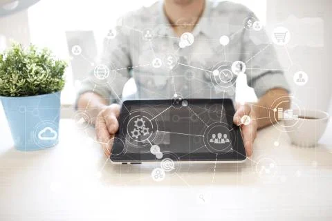 Template for text, Virtual screen Background with icons. Business, internet Фото